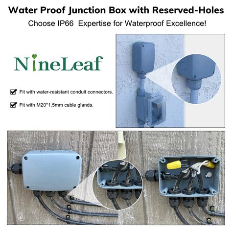 NineLeaf Outdoor Junction Boxes with and Cable Glands, 